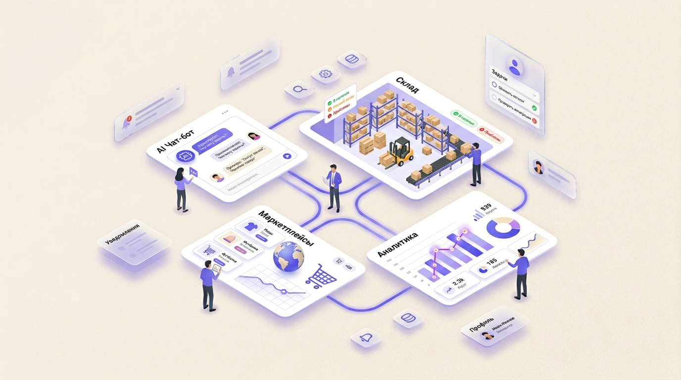 AI-автоматизация бизнес-процессов — чат-боты, склад, маркетплейсы, аналитика